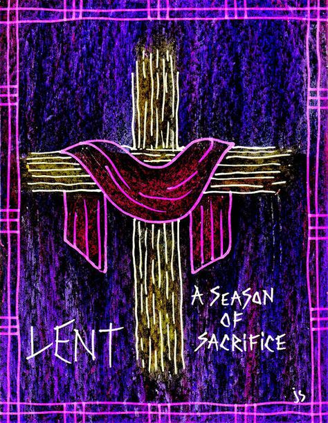 Lent Pictures, Lent Art, Lent Decorations, Lent Decorations For Church, Church Bulletin Covers, Catholic Lent, Lent Prayers, Church Banners Designs, Liturgical Art