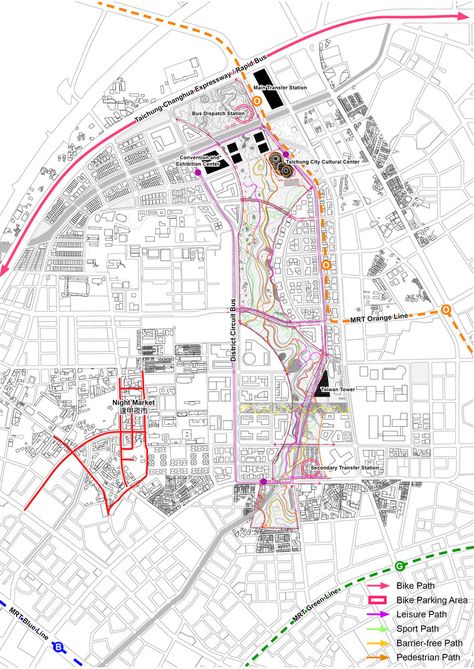 Architect Student, Culture Center, Urban Design Diagram, Urban Analysis, Urban Design Graphics, Henning Larsen, Taichung City, Urban Design Plan, Architecture Panel