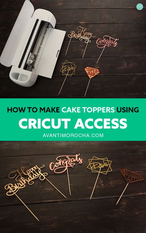 Make Cake Topper With Cricut, Cricuit Ideas Cake Toppers, Diy Cake Topper Birthday How To Make, Silhouette Cricut Projects, Cricut Project Wedding, How To Make Cake Toppers Diy, Cricut Wedding Cake Topper Diy, Cardstock Projects For Cricut, How To Make A Cake Topper With Cricut