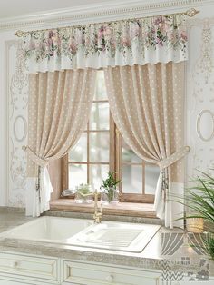 Kitchen Window Decoration, Victorian Curtains, Curtain Inspiration, Kitchen Window Curtains, Cottage Style Kitchen, Drapery Designs, Earthy Home, Curtain Styles, Furniture Design Wooden