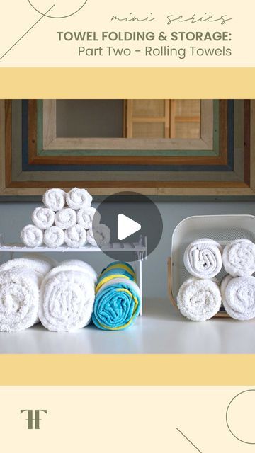 Heidi | Professional Organizer on Instagram: "Following on my towel rolling Instagram reel, here’s another video that may be easier to follow. It also demonstrates that this rolling method works on various sizes without any adjustments!
➖
How you store your rolled towels comes down to available storage space & your own aesthetic preference. Rolled towels can be piled on top of one another, placed upright in a basket or stacked on a decorative tray!

🎶
Music: Dayspring
Musician: Firefl!es
Site: https://www.youtube.com/watch?v=eoplw2Cc3xc
➖
#towel #towels #towelroll #foldingtowels #towelfolding #towelseries #howtofold #folding #foldingclothes" Rolled Towels, Towel Series, Folding Towels, How To Roll Towels, How To Fold Towels, Instagram Reel, Folding Clothes, Professional Organizer, Storage Space