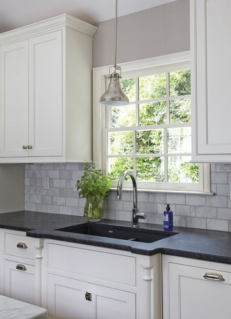 We are happy to have Steel Gray Granite as an addition to our wide range of granites.  Contact us today for a free, no-obligation estimate and advice on all types of gray granite kitchen countertops. Our designer team will be happy to advise and give you a free estimate on your kitchen, whether you live in Woodridge, Carlstadt, Hasbrouch Heights, Wallington or any other neighboring town in New Jersey - http://aquagranite.com/ Steel Gray Granite Countertops Kitchen, Kitchen Ideas With Dark Countertops, Grey Cabinets Black Countertop, Installing Granite Countertops, Replacing Kitchen Countertops, Kitchen Remodel Countertops, Diy Kitchen Countertops, Outdoor Kitchen Countertops, Серая Кухня