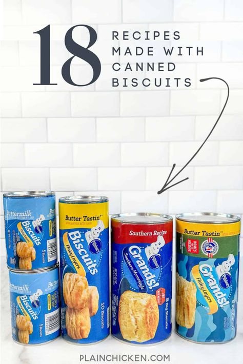 Easy Canned Biscuit Recipes, Canned Biscuit Recipes, Canned Biscuit, Pillsbury Biscuits, Biscuit Recipes, Canned Biscuits, Plain Chicken, Cannoli, Latest Recipe