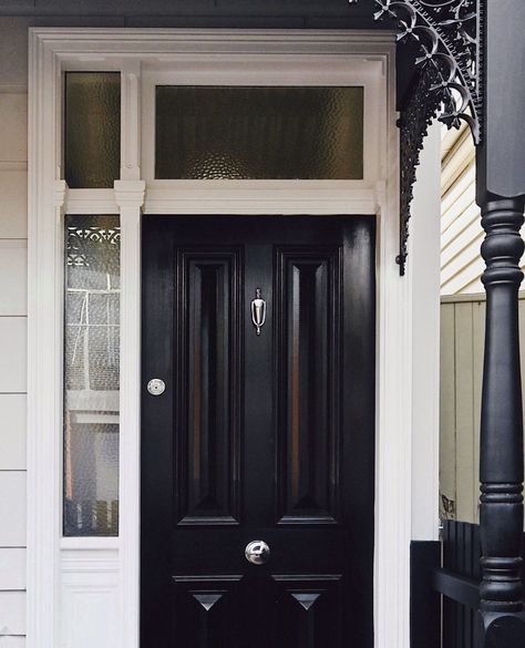 A classic Victorian terrace entry has been restored and brought back to life with our aptly named Victorian Knocker and Classic Centre Door Knob in Polished Chrome 🏡 Build by @senbuilt ⁠ ⁠ Explore our range of Front Door hardware TradCo.com.au #TradCo Front Door Hardware, Victorian Terrace, Door Ideas, Back To Life, Door Knob, Front Doors, Door Knobs, Door Hardware, The Details