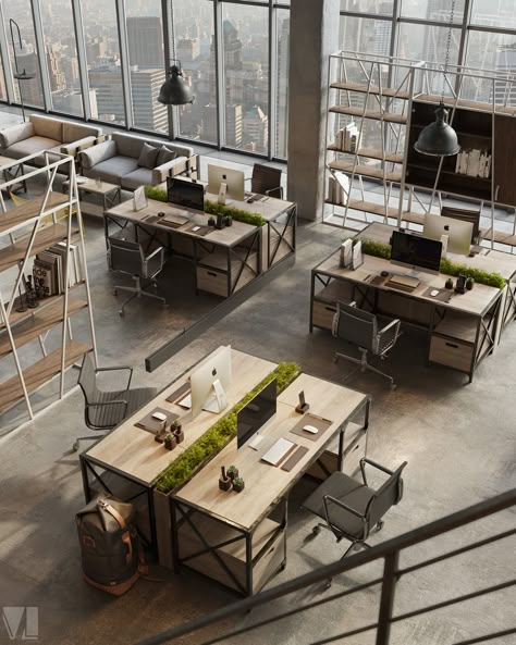 Matching Office Desks, Hybrid Workspace, Modern Office Space Design, Workstation Design, Design Portfolio Layout, Industrial Office Design, Open Space Office, Office Design Inspiration, Interior Design Minimalist