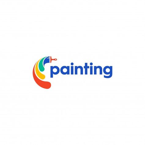 Logo Painting Ideas, Artistic Logo Ideas, Paint Logo Ideas, Logo Painting Design, Art Brush Logo, Art Logo Ideas Creative, Colorful Logo Design Ideas, Color Logo Ideas, Painting Logo Design Ideas