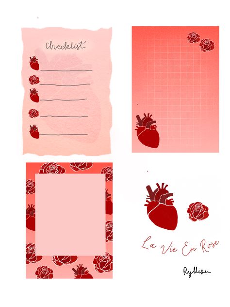 #Ryllisa #red #notepad #heart #rose Notepad Sticker, Stickers For Goodnotes, Heart Rose, Good Notes, I Made It, Sticky Notes, Dark Red, Note Pad, Wallpapers