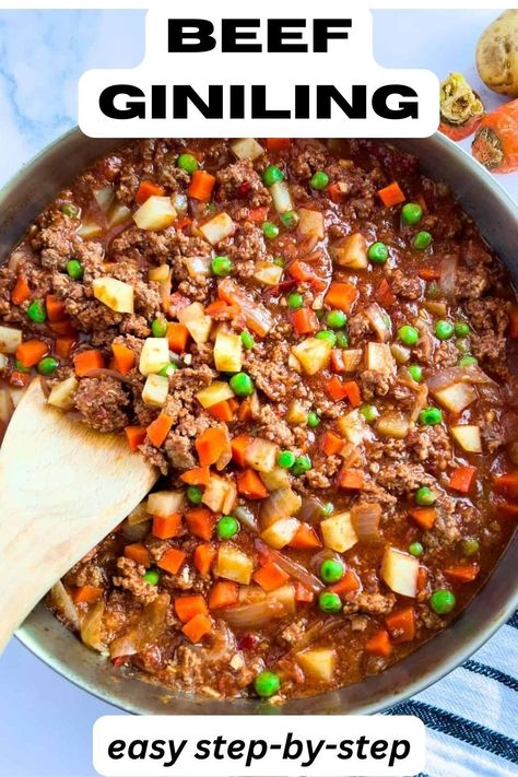 Hawaiian Ground Beef Recipes, Ground Beef Filipino Recipe, Beef Giniling Recipe, Beef Recipe Filipino, Giniling Recipe, Filipino Beef Stew, Ground Beef Stew, Beef Picadillo, Minced Beef Recipes