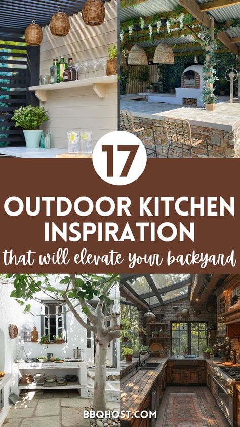 Dreaming of the perfect outdoor kitchen? Check out these amazing designs, including modern cottage kitchens, rustic brick setups, and even trellis-covered BBQ stations. Whether you’re looking for a full-sized outdoor patio cooking area or a compact setup, we have ideas for every style and budget. Save this post today and click through for more ideas! Outdoor Kitchen Detached, Simple Outdoor Entertaining Area, Bbq Areas Outdoor Patio, Outdoor Patio Bbq Ideas, Outdoor Patio With Grill Area, Outdoor Kitchen Patio Ideas Backyards, Grill Area Ideas Backyards, Outside Kitchen Ideas On A Budget, Covered Bbq Area Ideas Outdoor