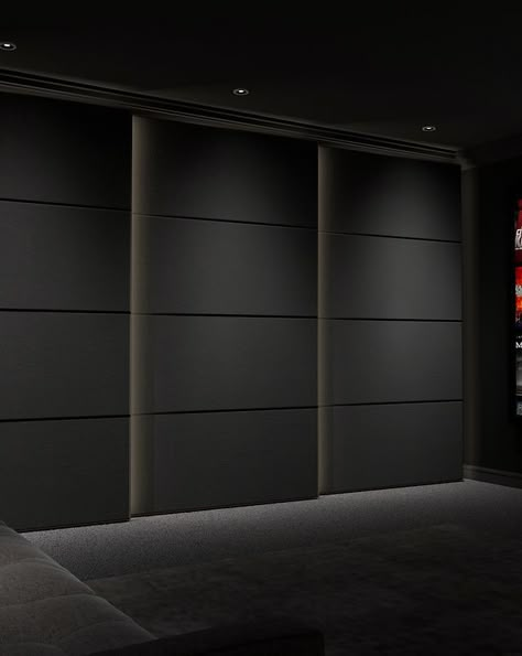 Acoustic Fabric Wall Covering - London | Quiet Interiors ltd Media Room Upholstered Walls, Home Theater Sound Panels, Home Theatre Wall Panelling, Home Theater Acoustic Panels, Acoustic Fabric Wall Panels, Acoustic Room Design, Fabric Panels On Wall, Acoustic Fabric Wall, Acoustic Panels Wall Design