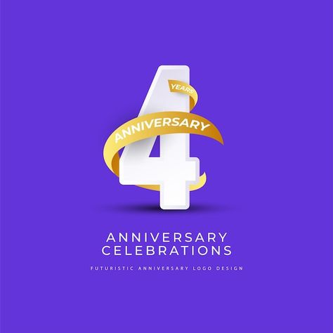 Anniversary Poster Design Ideas, Company Anniversary Poster, Company Anniversary Design, Fashion And Beauty Logo, 4 Year Anniversary, Company Anniversary, Logo Design Concept, Hut Ri, Ads Creative Advertising Ideas