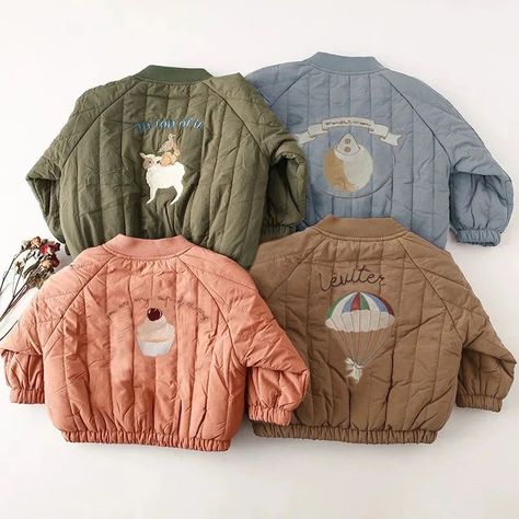 ☺️❄️☔️Keep your little one cozy and stylish with our padded jacket! Designed for comfort and warmth, this jacket features soft padding and a snug fit perfect for playtime and adventures. Available in vibrant colors and playful patterns, it's both practical and fun. Shop our gorgeous outerwear to make winter a little brighter!☔️🌂❄️ . . . #toddlerfashion #kidsfashion #babyfashion #toddlerlife #toddlersofinstagram #shopsmall #babygirl #kids #toddler #ootd #kidsofinstagram #handmade #toddlerstyle... Kids Outwear, Embroidery Coat, Embroidered Coat, Winter Outerwear, Cute Embroidery, Baby Jacket, Outerwear Outfit, Kids Outerwear, Outdoor Jacket