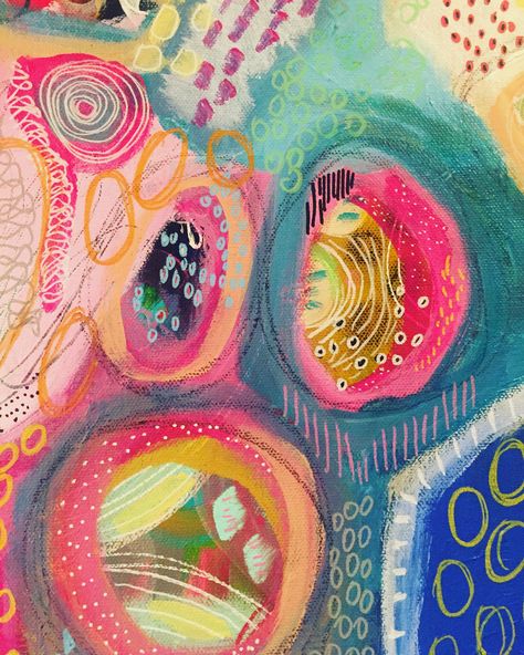 Lisa Baker Art Doodle Colorful, Circles Art, Arte Doodle, Mixed Art, Soyut Sanat Tabloları, Abstract Art Inspiration, Arte Inspo, Colorful Paintings, Pics Art