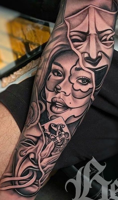 Half Arm Sleeve Tattoo, Arm Tattoos For Guys Forearm, Half Sleeve Tattoos Forearm, Chicano Tattoos Sleeve, Catrina Tattoo, Inner Forearm Tattoo, Half Sleeve Tattoos Drawings, Chicano Style Tattoo, Chicano Tattoos