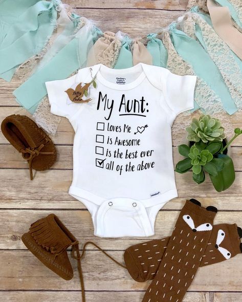 Aunt Onsies, Funny Aunt Onesie, Auntie Onesie, Aunt Baby Clothes, Aunt Onesie, Aunt Baby, Auntie Baby, Baby Aunt, Best Aunt Ever