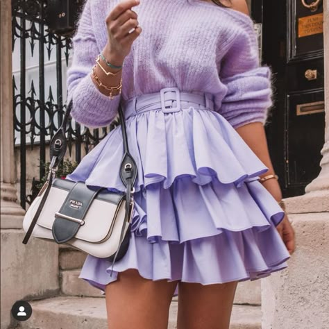 Lavender skirt outfit