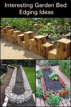 Garden Boarders Ideas, Wood Landscape Edging, Garden Edging Ideas Cheap, Wood Garden Edging, Wooden Garden Edging, Garden Bed Edging, Patio Edging, Flower Bed Edging, Garden Edging Ideas