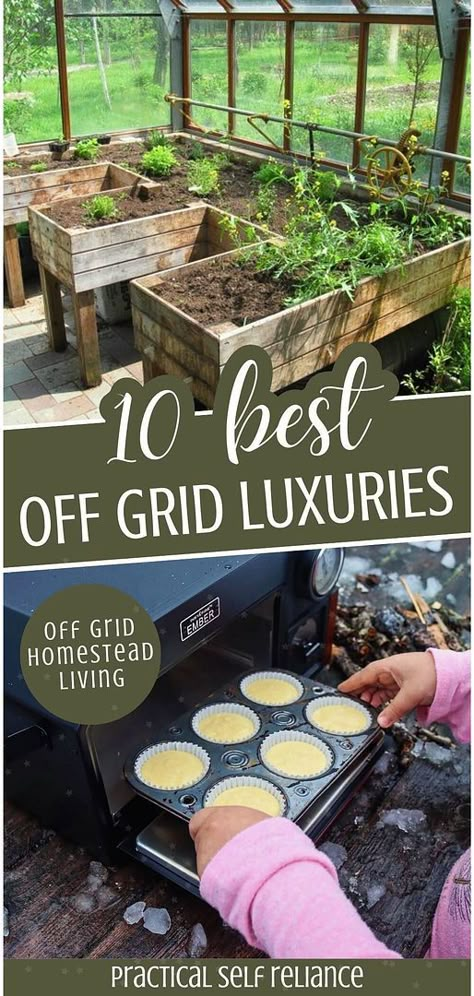 Upgrade your Self Sufficient Living with 10 best off grid luxuries. Enjoy the best of off-grid living with amenities like unlimited hot water, air conditioning, and free electricity. This collection proves you can have modern conveniences while living off the grid. Find more disaster preparedness, self sufficient living, and homestead survival at practicalselfreliance.com. Off Grid Necessities, Off Grid Oven, Off Grid Air Conditioning, Off Grid Prepping, Off Grid Kitchen Appliances, Off Grid Living Self Sufficient Diy Projects, Diy Off Grid Projects, Living Off The Land Self Sufficient, Off Grid Essentials