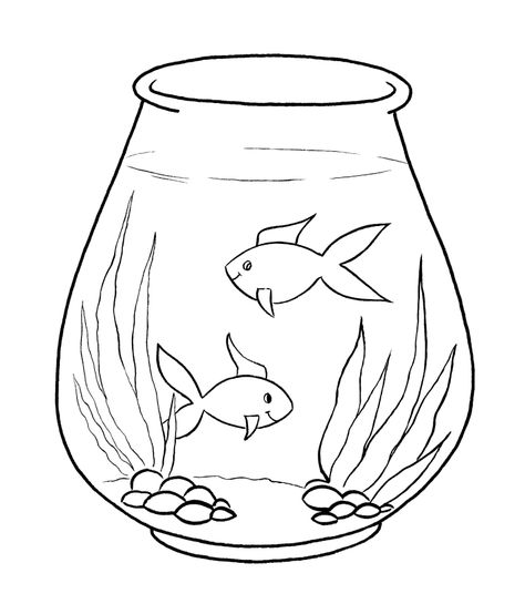 Betta Fish Coloring Pages Fish Tank Drawing, Aquarium Drawing, Tank Drawing, Fish Printables, Coloring Pictures For Kids, Fish Coloring, Shape Coloring Pages, Drawn Fish, Fish Coloring Page