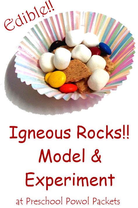 Edible igneous rocks model science experiment! Perfect for preschool, kindergarten, 1st, 2nd, 3rd, & 4th grades...and older kids too! Earth Science Projects, Earth Science Activities, Rock Science, 2nd Grade Science, Stem Curriculum, Igneous Rocks, 3rd Grade Science, Earth Month, Rock Cycle