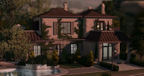 Italian Villa | Patreon Interior Sims 4, Coastal Shutters, Italian Villa Interior, Villa Interior, Flagstone Flooring, Barbecue Area, Bright Rooms, Italian Villa, Summer Cottage