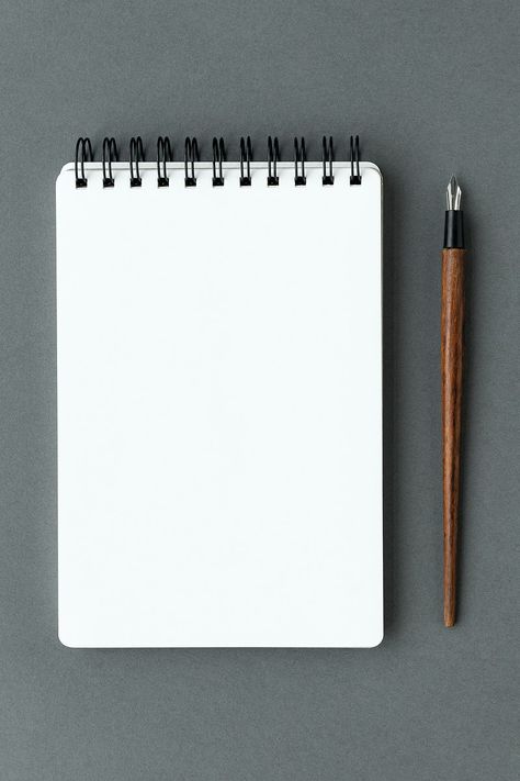 Blank plain white notebook with a fountain pen | premium image by rawpixel.com / Ake Notebook Paper Background, Write On Pictures, Notebook Mockup, White Notebook, Writing Paper Printable Stationery, Writing Paper Printable, Powerpoint Background Design, Photo Art Frame, Instagram Frame Template