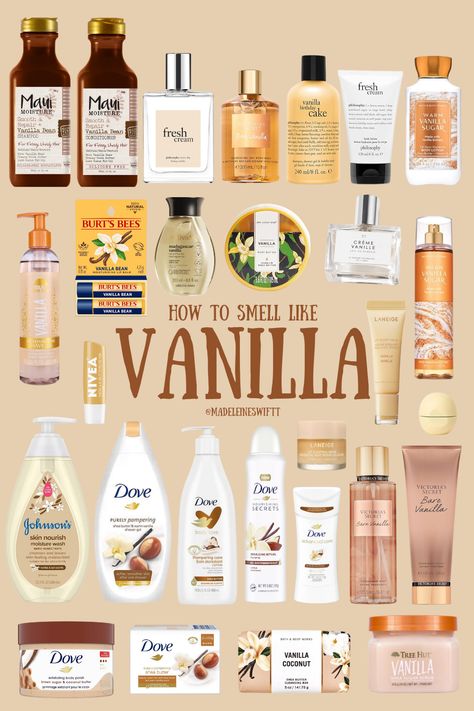 hello my pretties!! everything is linked under shop the look <333 ! vanilla + vanilla girl + body wash + hygiene + perfume + body lotion + body scrub + self care + body + care + skin + shower routine + lip balm + sugar scrub + body lotion + lip scrub + skincare + gifts + gift ideas + linked + amazon + amazon associate French Vanilla Body Wash, Vanilla Lotion Aesthetic, Best Vanilla Body Lotion, Vanilla Body Scrub Diy, Body Hygiene Vanilla, Best Vanilla Body Wash, Affordable Shower Routine, Vanilla Body Products, Vanilla Girl Shower Routine