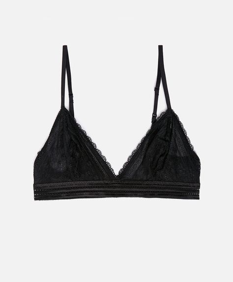 Geometric triangular bra - OYSHO Modern Hogwarts, Tube Top Outfits, Dramatic Romantic, Halter Bralette, Cute Lingerie, Bra Types, Lingerie Outfits, Black Bralette, Sleep Wear