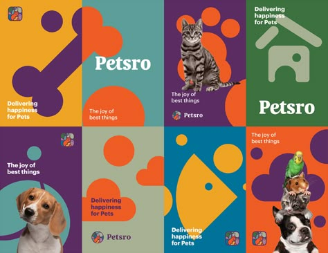 Petsro brand design. on Behance 블로그 디자인, Pet Shop Logo, Dog Marketing, Pet Food Packaging, Pet Branding, Pet Market, Gfx Design, Online Logo Design, Dog Branding