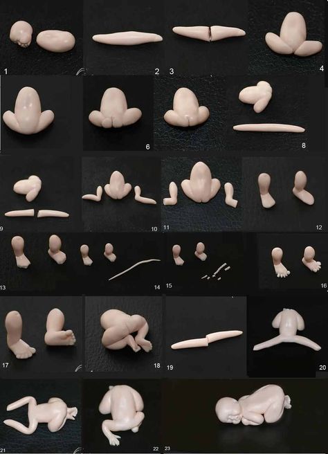 Baby Sculpting Tutorials, Polymer Clay Figures, Tanah Liat, Clay Baby, Fondant Figures, Polymer Clay Dolls, Polymer Clay Tutorials, Poly Clay, Fimo Clay