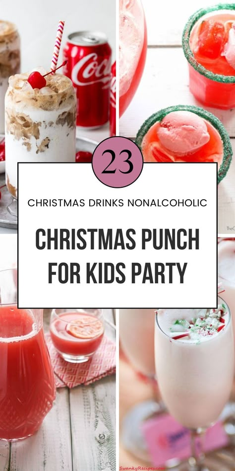 Make Christmas punch for kids the easy way! These fun red punch ideas with soda, sherbet, and ice cream are sugar-free and perfect for parties. Save this to your recipes board for the best ideas! Snowman Drink For Kids, Fun Christmas Punch For Kids, Punch With Ice Cream Recipes, Christmas Jello Cups For Kids, Xmas Punch For Kids, Non Alcoholic Punch For Christmas, Christmas Party Drinks Kids, Christmas Slush Recipes Non Alcoholic, Holiday Drinks For Kids Christmas