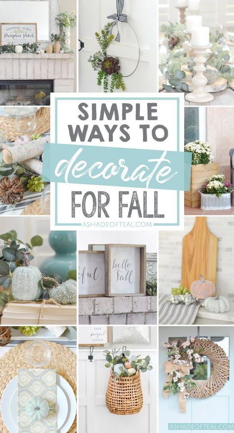 Neutral Fall Decor Ideas For The Home, Fall 2023 Decorating Trends, Non Traditional Fall Decor, Neutral Fall Table Decor, Simple Elegant Fall Decor, Fall Tabletop Decor Ideas, Simple Neutral Fall Decor, Teal Fall Decor Ideas, Trending Fall Decor 2023