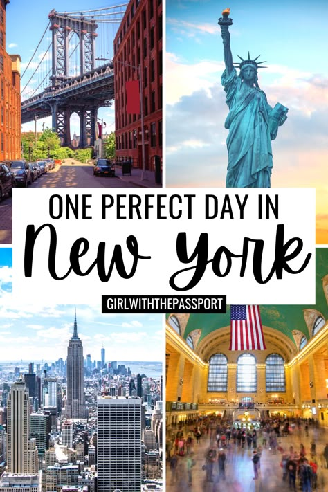 One Day in New York City Itinerary! One Day In Nyc, New York Day Trip, New York Trip Planning, City Bucket List, New York City Itinerary, New York Itinerary, Food New York, Day Trip To Nyc, Day In New York City