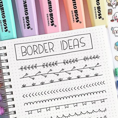 Nicole Grace on Instagram: "More simple border ideas that you can use in your bullet journal or in your study notes 🥰 Let me know if you like them ⭐️ . If you want to support me you can sign up on skillshare with my link⭐️if you do you get 2 free months of skillshare ⭐️link in my bio❤️ . Fc: 154k 💐 . . . . . #studygram #studyblr #studyingcommunity #studyinspo #studyinspiration #studyspo #bulletjournallove #studyblog #studymotivation #studygrind #bujo #inspiration #bulletjournalideas #bulletjournalss #bujoideas #bujoinspiration #bujoweeklyspread #stationery #bulletjournalcommunity #planwithme #cutenotes #notetaking #student #bulletjournaljunkies #planneraddict #cutestationery #stationerylove #stationeryaddict #bulletjournaling #bulletjournal" Students Journal Ideas, Border Journal Ideas, Bullet Journal Border Ideas, Bullet Journal Ideas Templates Aesthetic, Bullet Points Design, Simple Border Ideas, Bullet Point Journal Ideas, Journal Border Ideas, Bullet Journal Borders