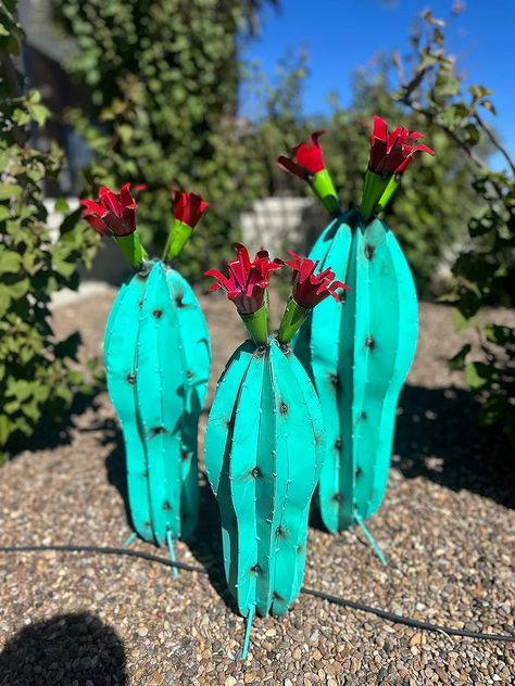 Peanut Cactus, Yard Pond, Pool Garage, Metal Cactus, Metal Cow, Planting Pots, Outdoor Display, Metal Yard Art, Bar Wall Decor