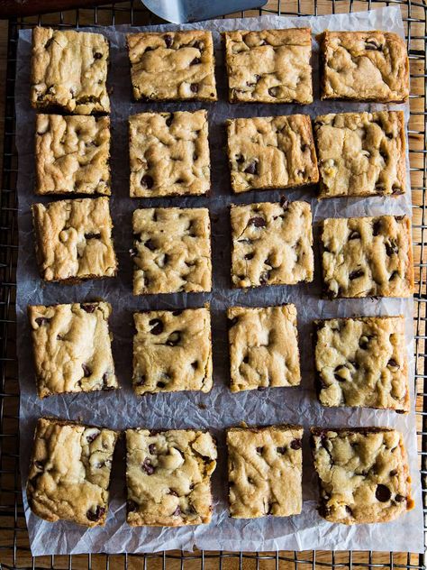 Chocolate Chip Cookie Bars - Cook Fast, Eat Well Chocolate Chip Cookie Bars 9x13, Chocolate Chip Cookie Bar, Chocolate Chip Cookie Dough Bars, Chocolate Chip Cookie Bar Recipe, Salted Chocolate Chip Cookies, Quick Cookies, Cookie Dough Bars, Make Chocolate Chip Cookies, Chocolate Chip Bars