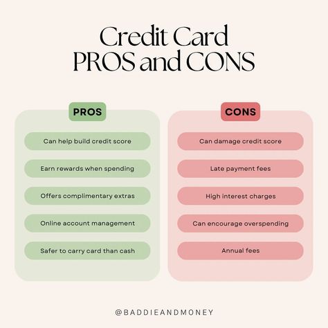 How To Use A Credit Card, How To Use Credit Cards Wisely, Pros And Cons, Credit Education, Financial Literacy Lessons, Money Skills, Money Saving Methods, Money Strategy, Money Management Advice