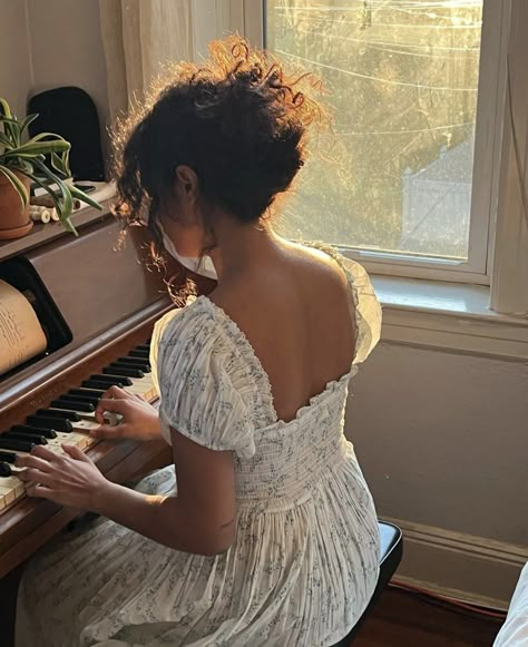 Libra Midheaven, Playing Piano, + Core + Aesthetic, Cottagecore Aesthetic, Feminine Aesthetic, Feminine Energy, Soft Girl, Divine Feminine, Aesthetic Photo