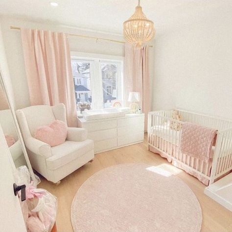 15 Adorable Pink And White Nursery Ideas For Baby Girls Blush And White Nursery, Pink Nursery Rug Ideas, Light Pink And White Nursery, Pastel Pink Nursery Ideas, Cream And Pink Nursery, Simple Pink Nursery, Soft Pink Nursery Ideas, Pink And White Nursery Ideas, Blush Pink Nursery Ideas