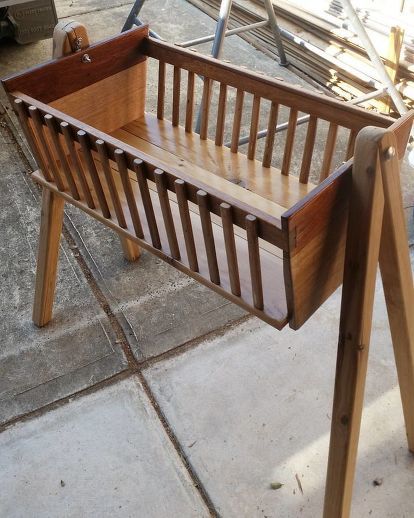 The idea of building my baby boys bassinet felt like a perfect way for me to welcome him into our lives. I used a variety of timber - Oregon, Merbu, Cypress pine, and Victorian Ash all of which I salvaged from worksite skips, and hard rubbish collection p Bassinet Diy, Baby Boy Bassinet, Wooden Bassinet, Baby Cradle Plans, Wooden Baby Crib, Baby Crib Diy, Wooden Cradle, Baby Nursery Diy, Diy Crib