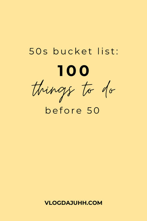 Reaching your 50s is an incredible milestone in life. It’s a time to reflect on the experiences you’ve had, the lessons you’ve learned, and to plan for new adventures. Creating a bucket list is a fantastic way to make the most of this phase, seeking out new experiences that bring joy and meaning. Whether you’re nearing 50 or have some time to go, here’s a list of 100 fun, meaningful, and transformative things to do before you hit this milestone. Things To Do Before 20, Turning 40 Bucket List, 20s Bucket List, 30 Before 30 List, 50 Before 50, Bucket List Ideas For Women, 30 Before 30, Personal Mission Statement, Turning 20