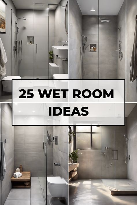 25 wet room ideas featuring minimalist, modern shower designs with glass partitions and sleek fixtures. Wet Room Tile Ideas Open Showers, Farmhouse Wet Room Bathroom, Wet Shower Room Ideas, Wet Room Bathroom With Tub, Bathroom With Wet Room, Wet Rooms Bathroom, Small Apartment Bathrooms, Small Wet Room Ideas, Wet Bathroom Ideas