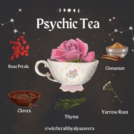 Tea Spells Witchcraft, Witchy Tea Party, Witchy Cafe, Tea Witchcraft, Magical Ingredients, Magical Tea, Tea Magic, Tea Blends Recipes, Magic Tea