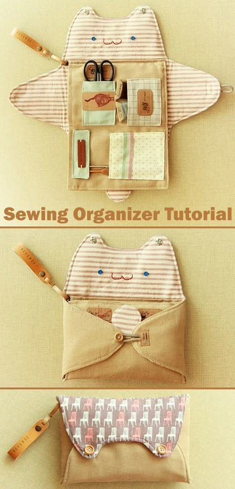 Sewing Organizer Bag Tutorial Syprosjekter For Nybegynnere, Sewing Organizer, Sewing Machine Projects, Cute Sewing Projects, Fabric Sewing Patterns, Bag Sewing, Sewing Purses, Small Sewing Projects, Organizer Bag