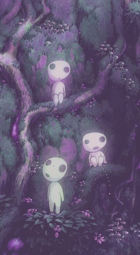 studio ghibli • princess mononoke • kodama • wallpaper • purple aesthetic Aesthetic Studio Ghibli, Ghibli Poster, Studio Ghibli Aesthetic, Studio Ghibli Wallpaper, Ghibli Background, Studio Ghibli Poster, Ghibli Wallpaper, Ghibli Aesthetic, Studio Ghibli Background