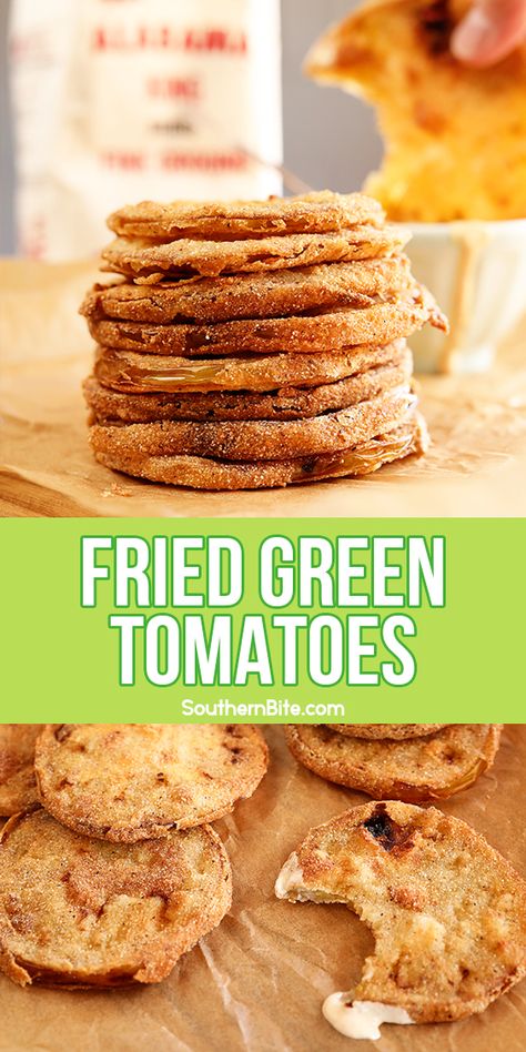 This recipe for Southern Fried Green Tomatoes is quick, easy, and makes the best fried green tomatoes you've ever had. Pair them with my tangy, creamy remoulade sauce and you've got an appetizer or side dish pair made in heaven! Best Fried Green Tomatoes, Buttermilk Sauce, Southern Appetizers, Fried Green Tomatoes Recipe, Green Tomato Recipes, Fried Tomatoes, Tomatoes Recipe, Fried Green, Friends Food