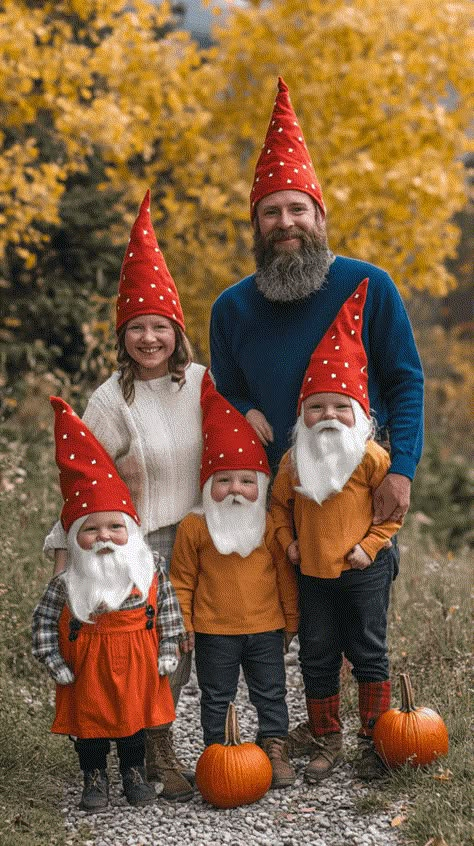 Gnome Diy Costume, Family Gnome Costume, Christmas Gnome Costume, Baby Garden Gnome Costume, Nome Costume, Adult Gnome Costume, Mushroom Family Costume, Gnome Family Halloween Costumes, Adult Gnome Costume Diy