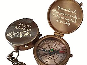 40 Gifts for sons - The best gift ideas for your son (and son-in-law too!) Personalized Compass Gift, Anniversay Gifts, Engraved Compass, Engraved Handwriting, 40th Gifts, Personalized Gifts For Men, Personalised Gifts For Him, Anniversary Gifts For Husband, Anniversary Gifts For Him