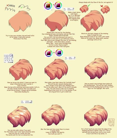 Art Tutorial (@artylesson) • Instagram photos and videos Shading Tutorial, Digital Art Tips, Digital Art Tutorials, Draw Hair, Digital Painting Techniques, Shading Techniques, Coloring Tips, How To Shade, Drawing Hair