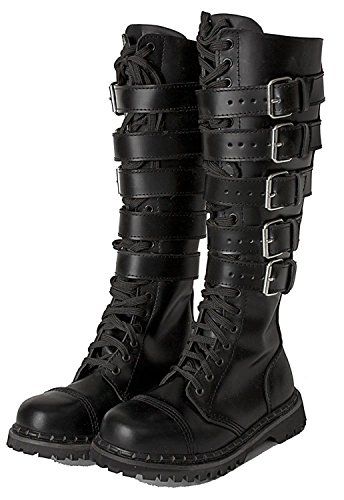 Boots for Burning Man: Leather Steel Toe Knee High Strapped Biker Steampunk Gothic Grunge Hipster Men's Boots #burningman Hipster Boots, Mens Steampunk, Steampunk Boots, Mens Motorcycle Boots, Leather Motorcycle Boots, Gothic Boots, Goth Boots, Combat Style, Aleister Crowley